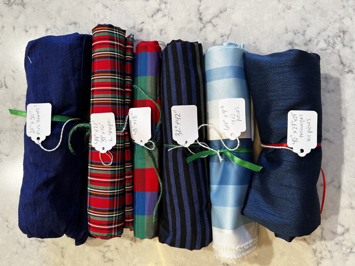 Fabric remnant bundle 3 silk/satin