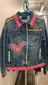 Animal collage patchwork upcycled Jean jacket. 