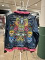 Animal collage patchwork upcycled Jean jacket. 