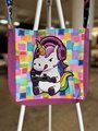 Gamer unicorn Tshirt crossbody bag 