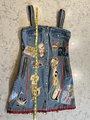 Sailor denim patchwork upcycled dress