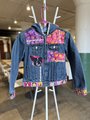 Puppy patchwork upcycled Jean jacket youth large
