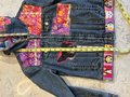 Puppy patchwork upcycled Jean jacket youth large