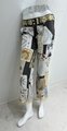 Embroidered patchwork linen pants