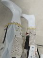 Embroidered patchwork linen pants