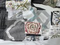Embroidered patchwork linen pants
