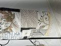 Embroidered patchwork linen pants