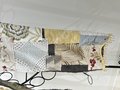Embroidered patchwork linen pants