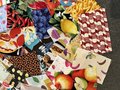 Food and drink fabric scraps 50 pieces