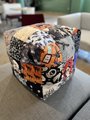 Halloween fabric sampler cube pillow