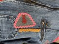 Butterfly patchwork collage Jean jacket