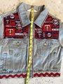 Twins collage upcycled jean jacket 