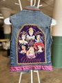 Princess tshirt patchwork upcycled jean vest