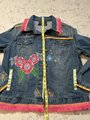 Animal collage patchwork upcycled Jean jacket. 