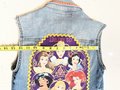 Princess tshirt patchwork upcycled jean vest