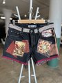 Go your own way upcycled custom patchwork collage shorts 30”