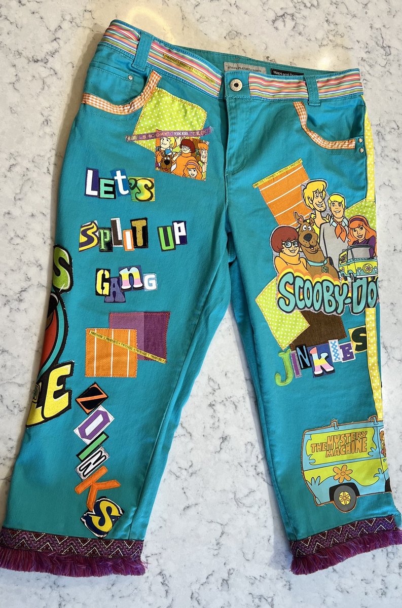 Scooby Doo tshirt patchwork upcycled crop pants