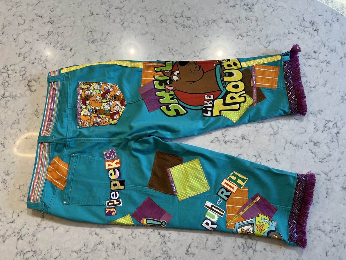 Scooby Doo tshirt patchwork upcycled crop pants