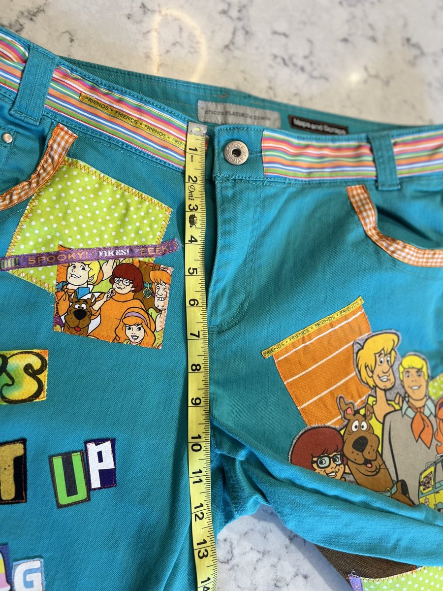 Scooby Doo tshirt patchwork upcycled crop pants