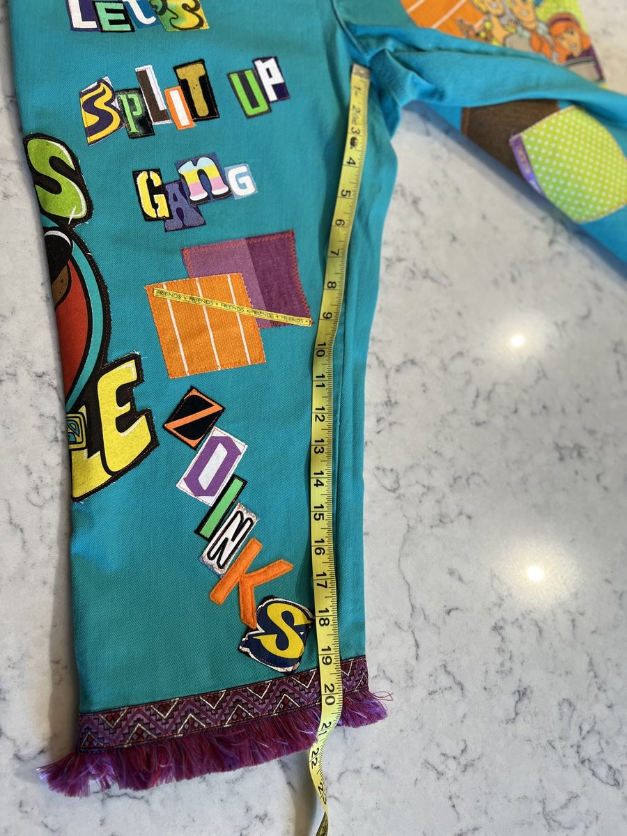 Scooby Doo tshirt patchwork upcycled crop pants