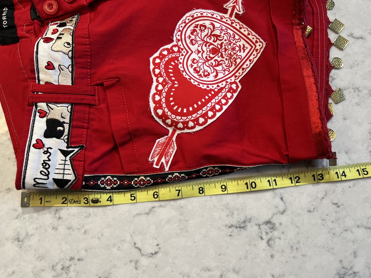 Cupid patchwork upcycled shorts