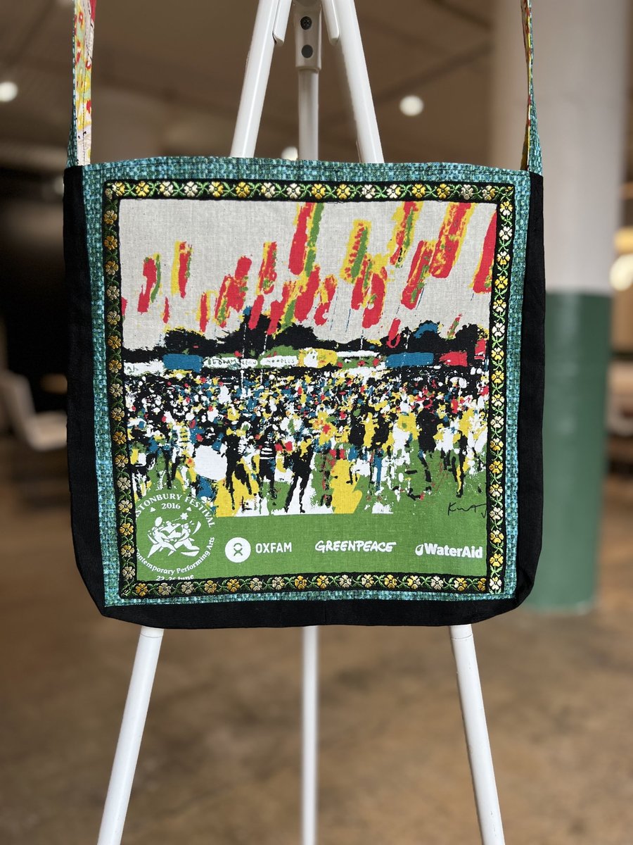 Glastonbury crossbody bag crowd and flags