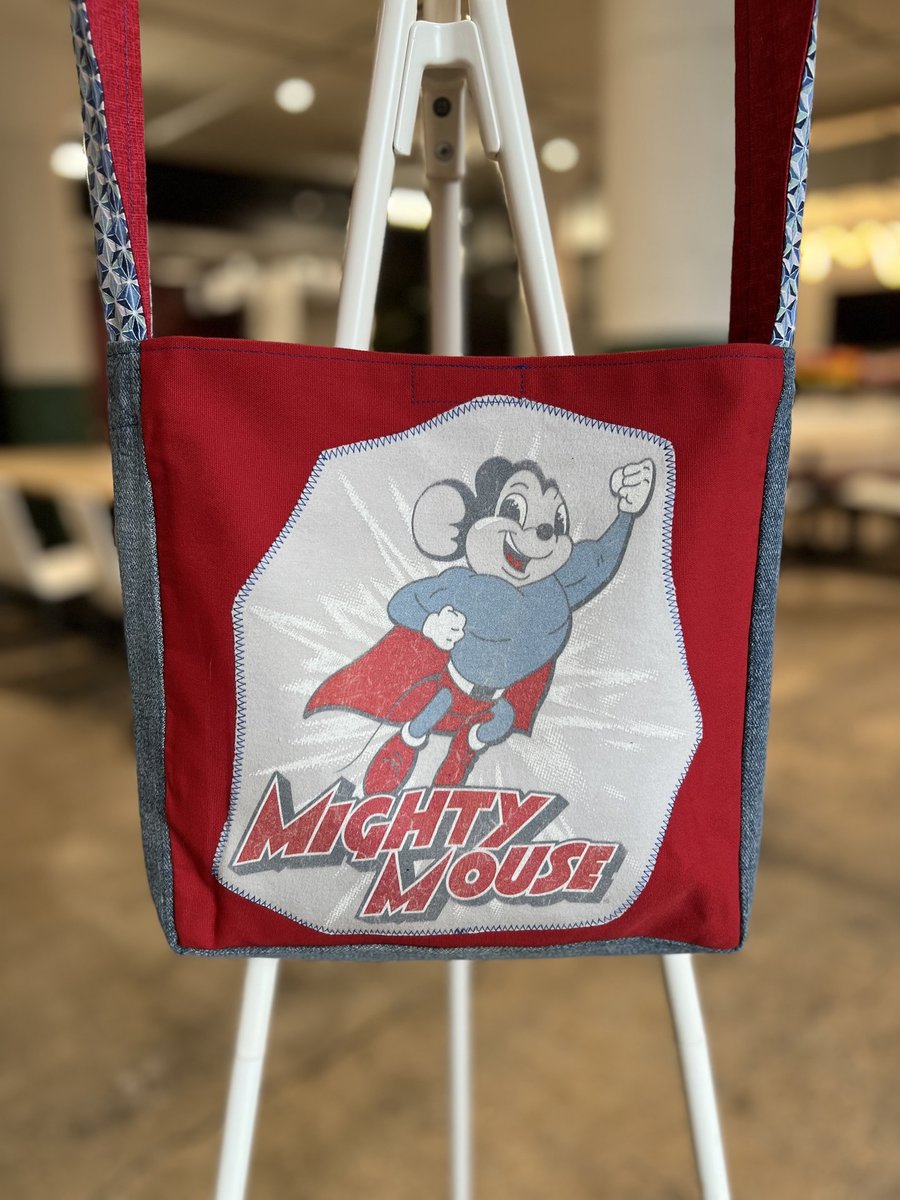 Mighty Mouse tshirt crossbody bag 