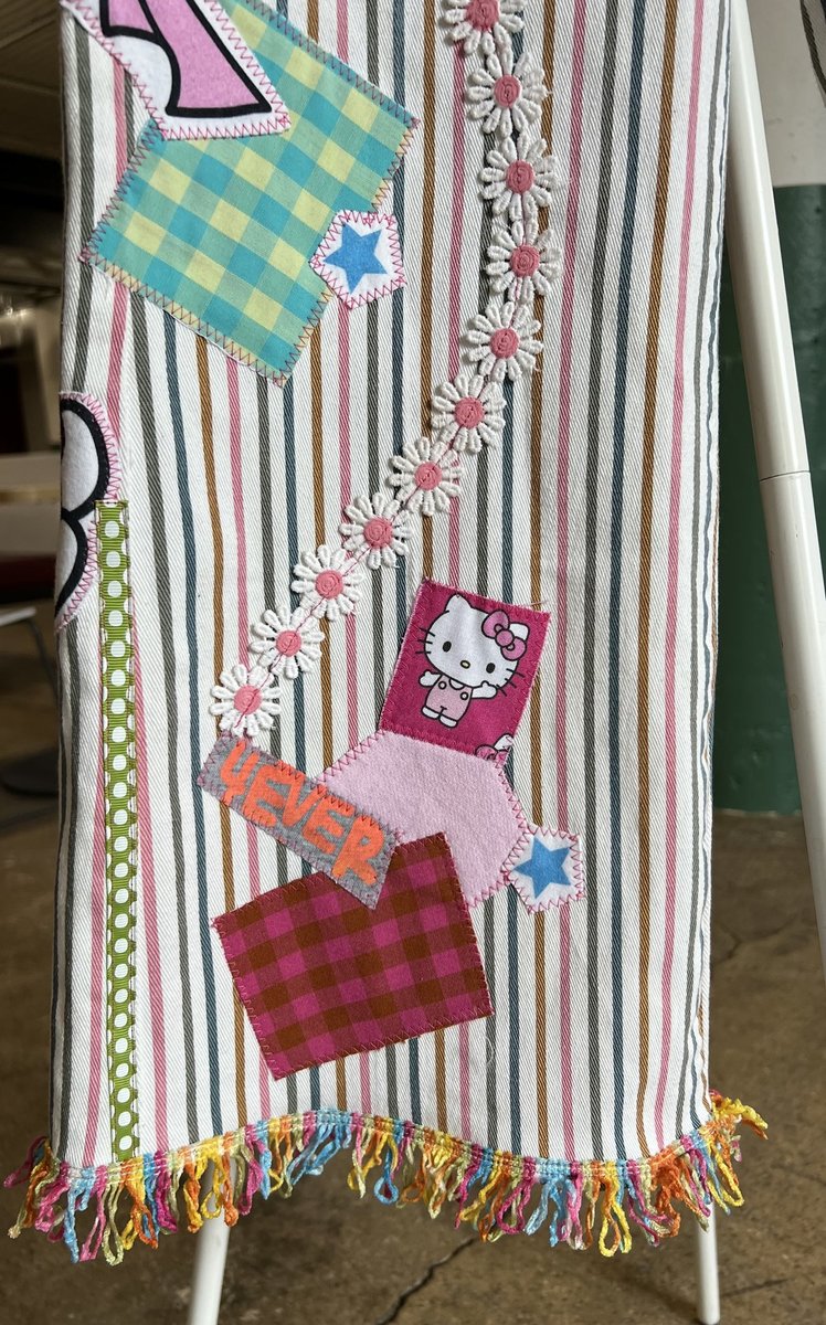 Hello kitty patchwork upcycled jeans