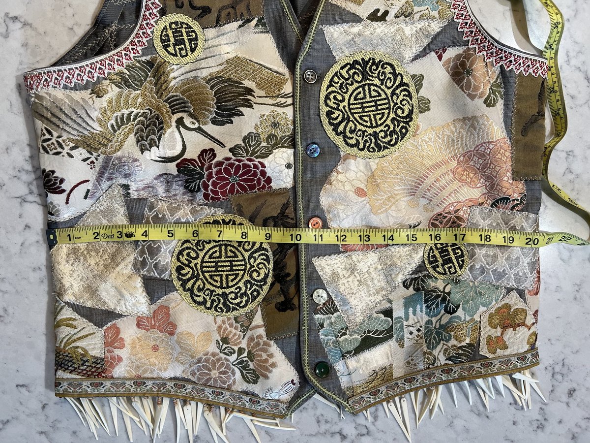 East Asian patchwork upcycled vest