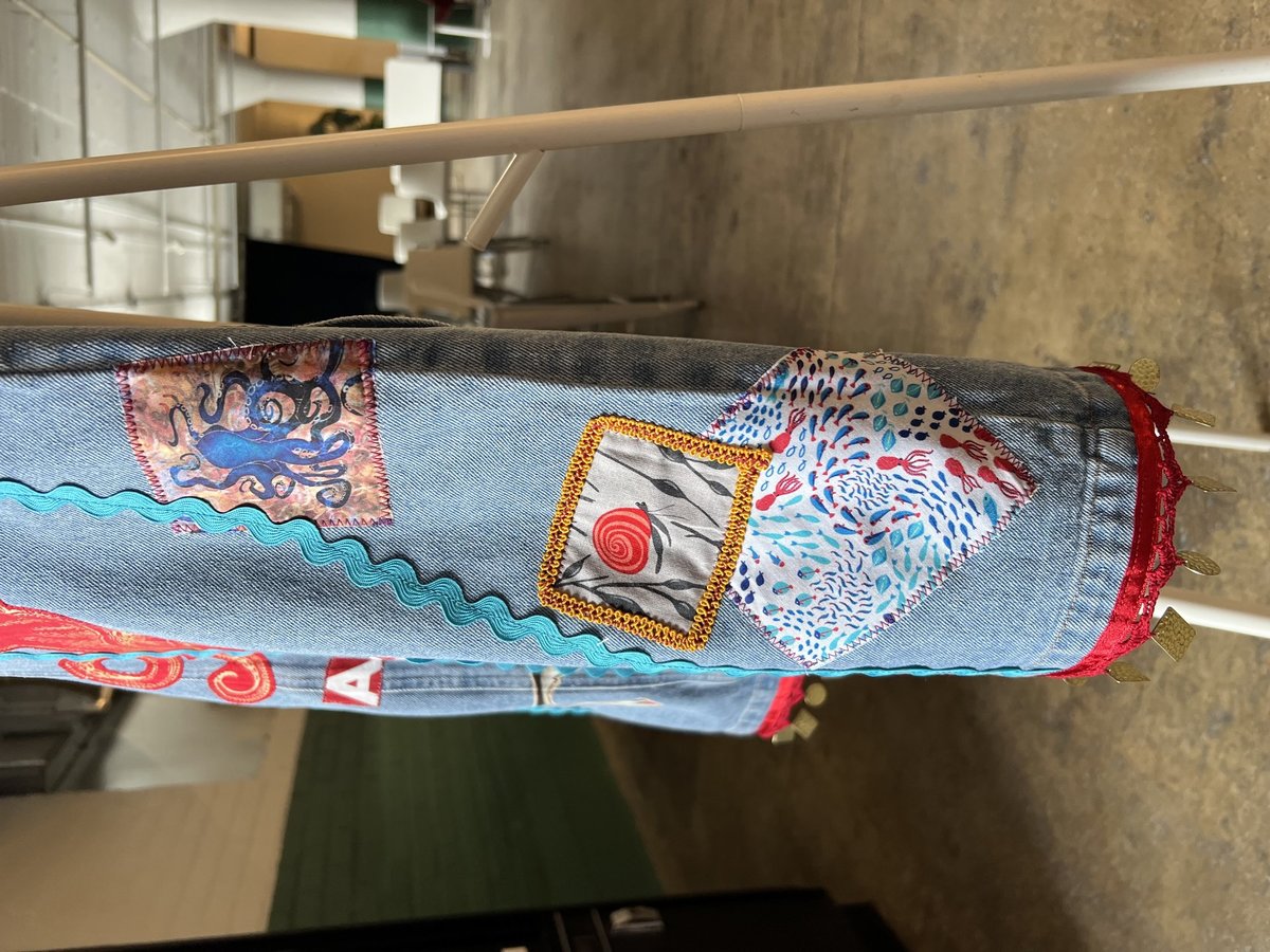 Sailor denim patchwork upcycled dress