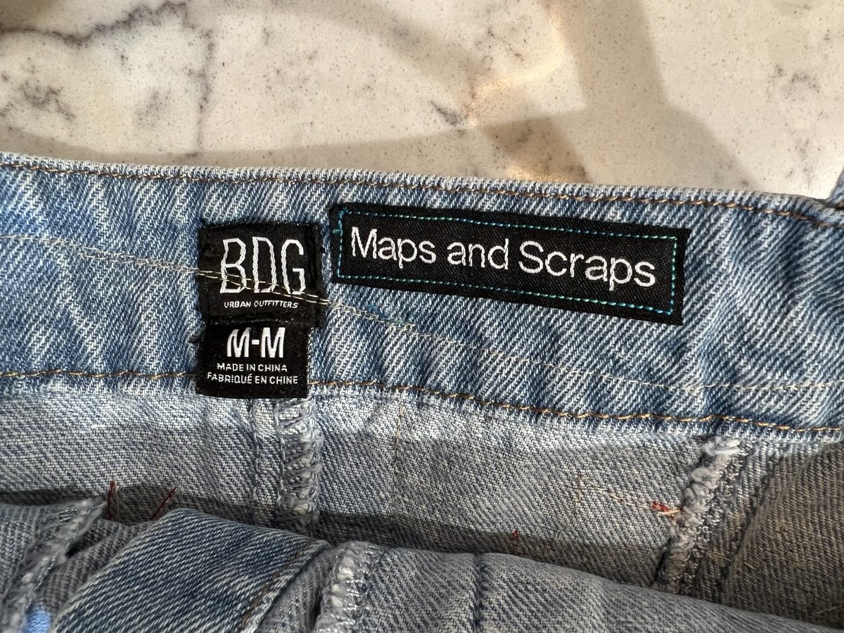 Sailor denim patchwork upcycled dress