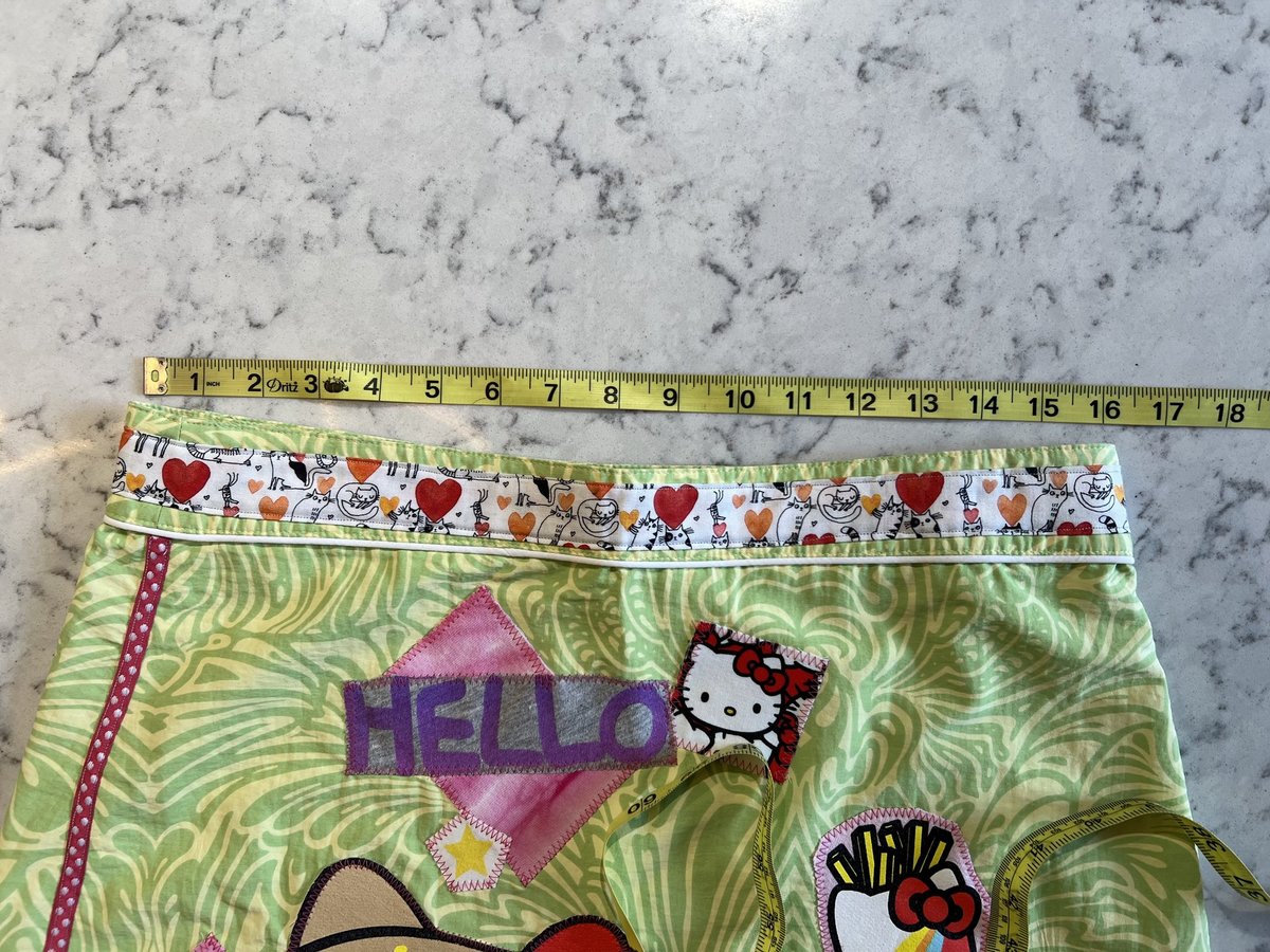 Hello kitty patchwork upcycled wrap skirt