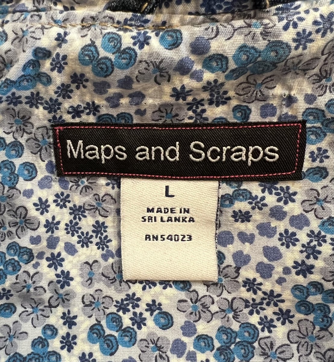 Puppy patchwork upcycled Jean jacket youth large