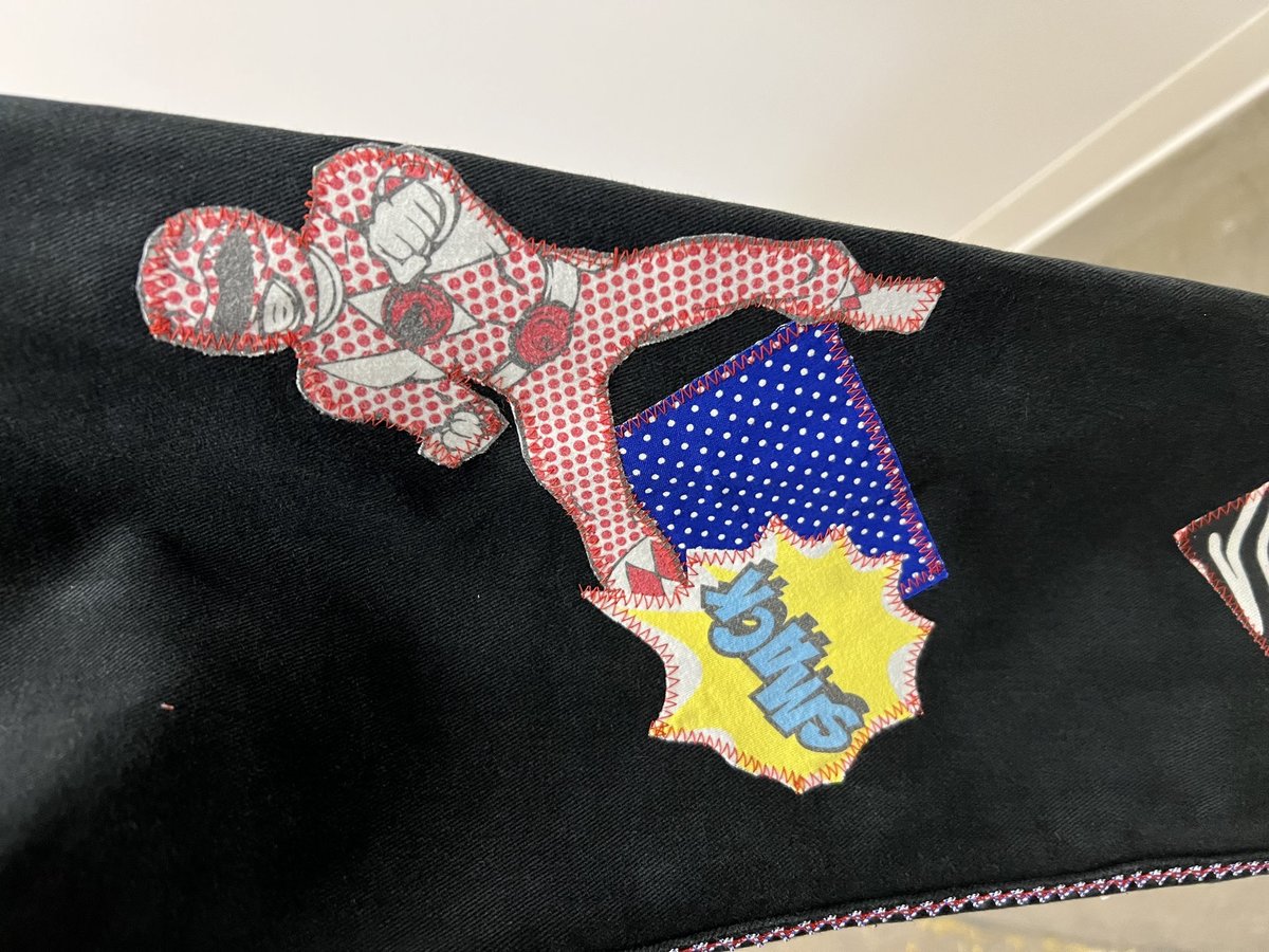 Power Rangers upcycled custom patchwork collage jeans