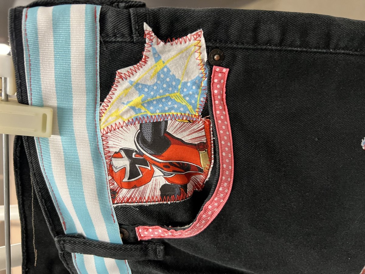 Power Rangers upcycled custom patchwork collage jeans
