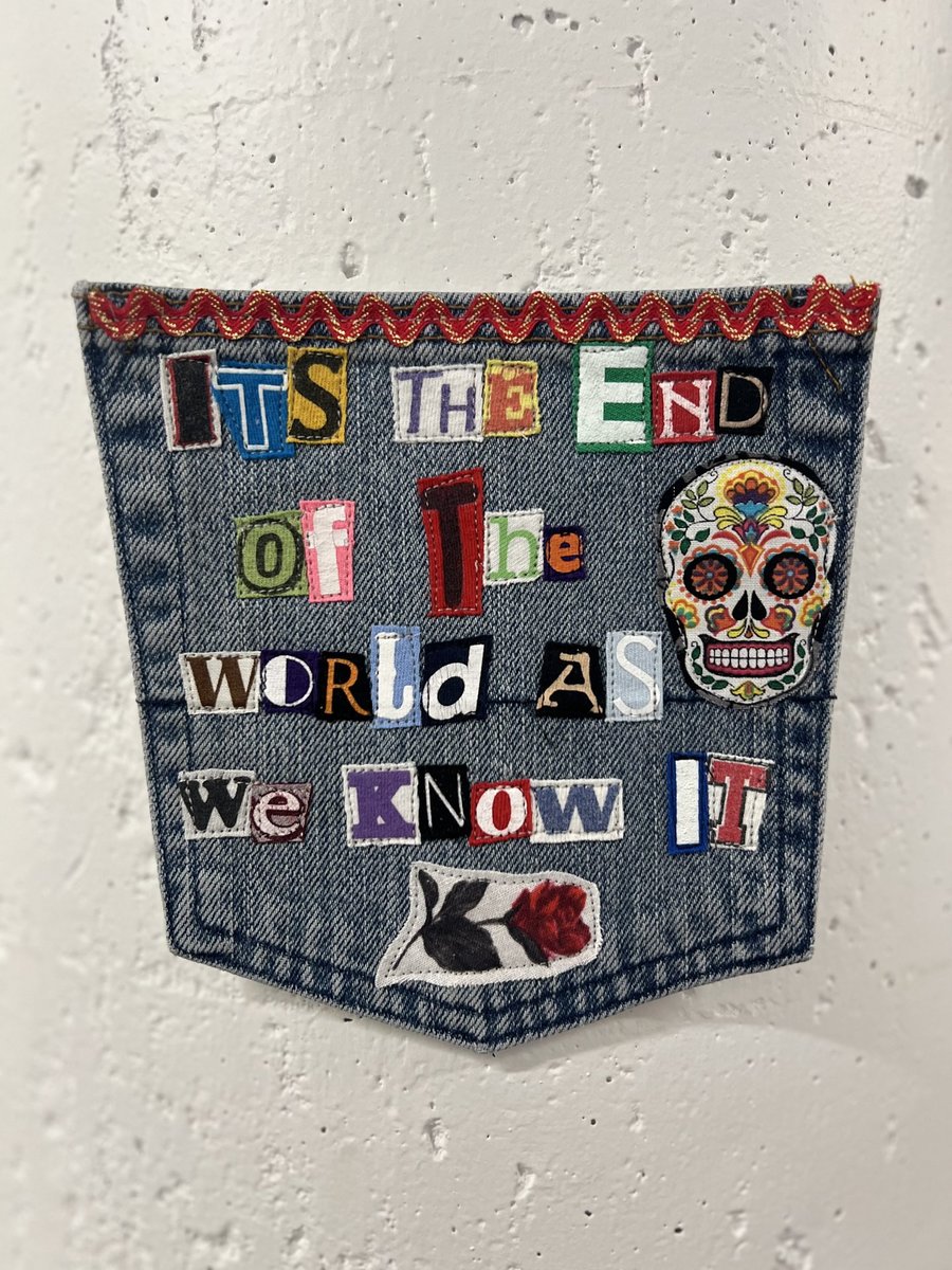End of the world art collage patch 