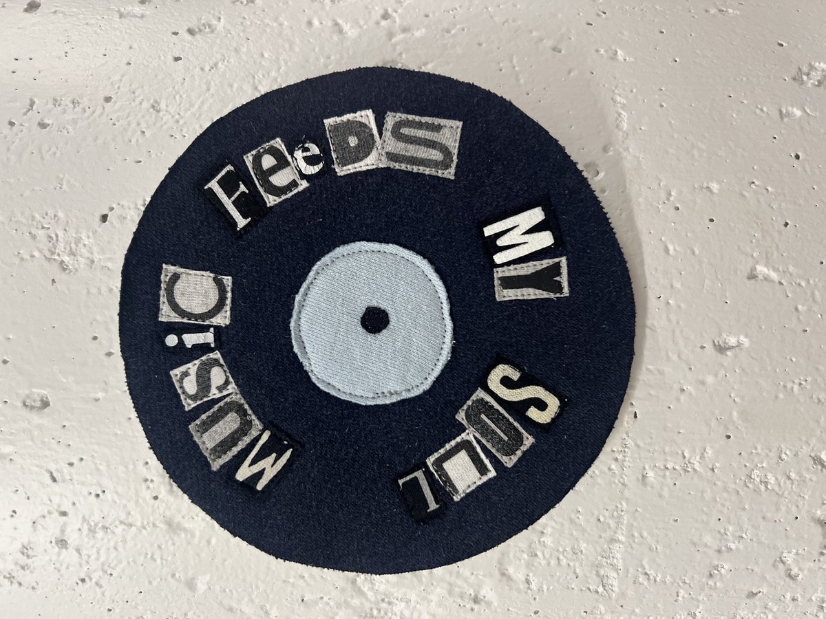 Music feeds my soul art collage patch