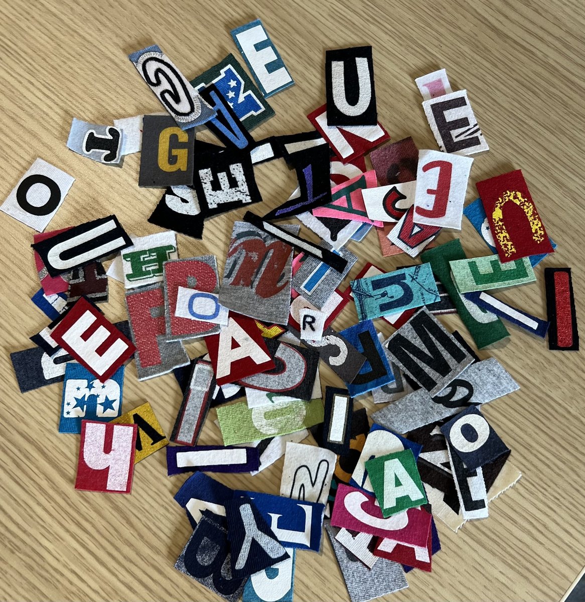 Upcycled letters for crafting