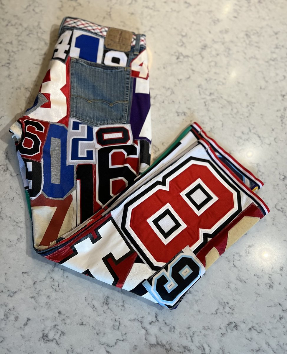 Number collage jeans