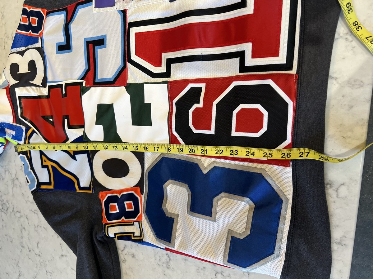 Number collage upcycled zip hoodie
