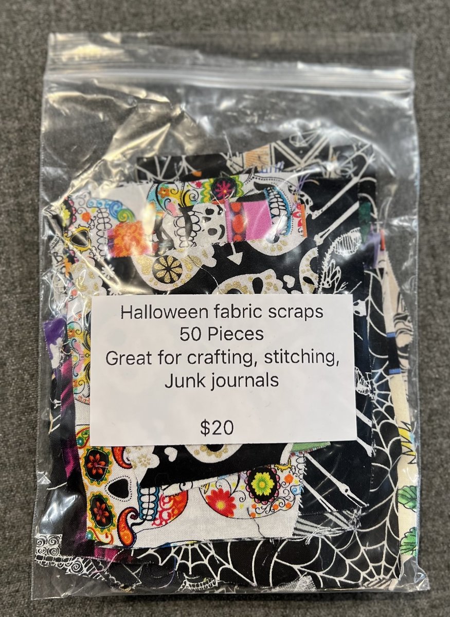 Halloween fabric scraps 50 pieces