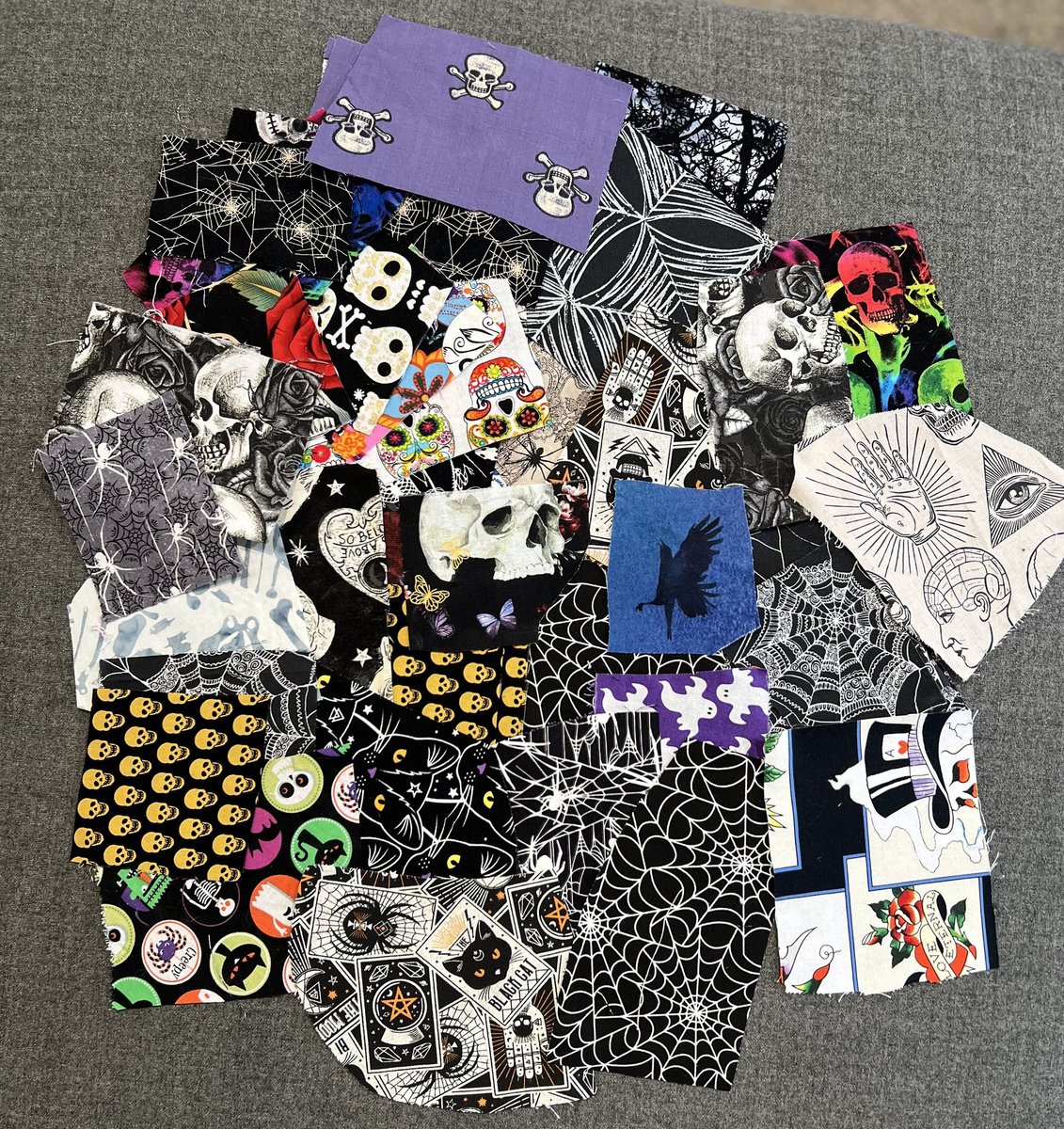 Halloween fabric scraps 50 pieces