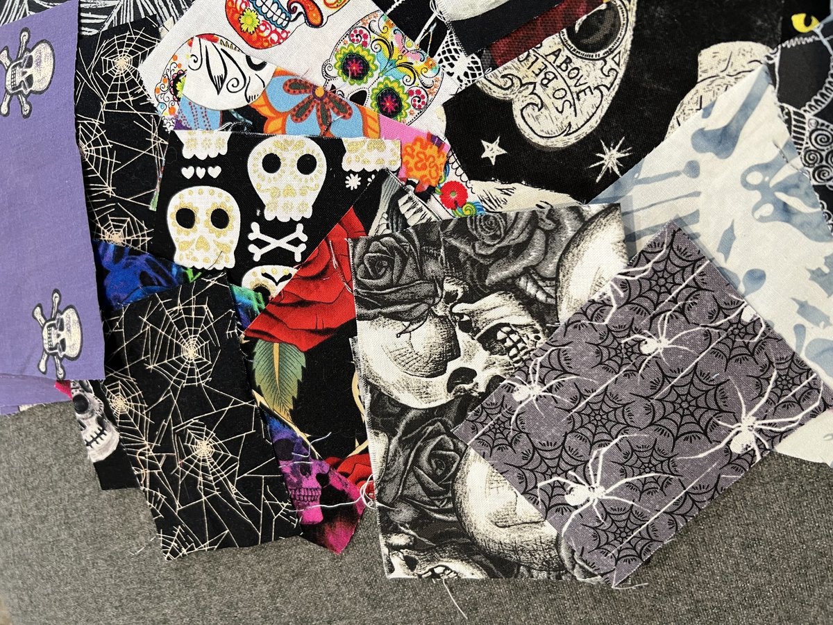 Halloween fabric scraps 50 pieces