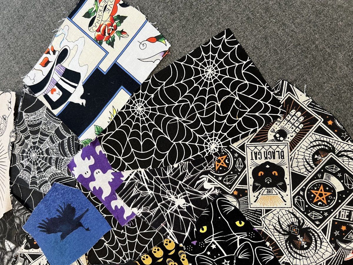Halloween fabric scraps 50 pieces