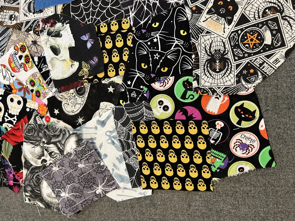 Halloween fabric scraps 50 pieces