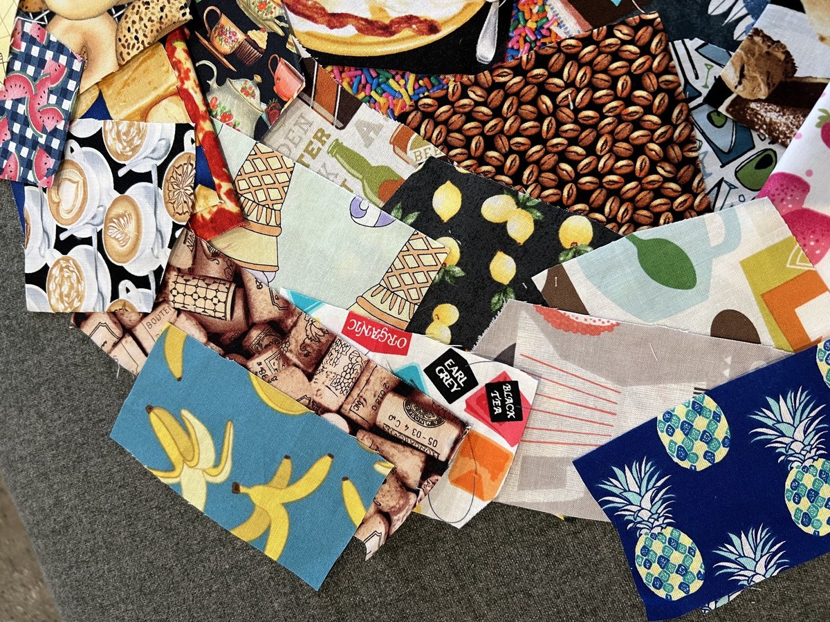 Food and drink fabric scraps 50 pieces