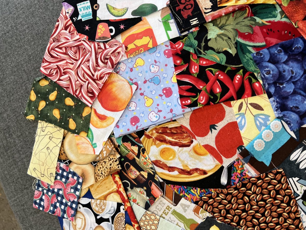 Food and drink fabric scraps 50 pieces