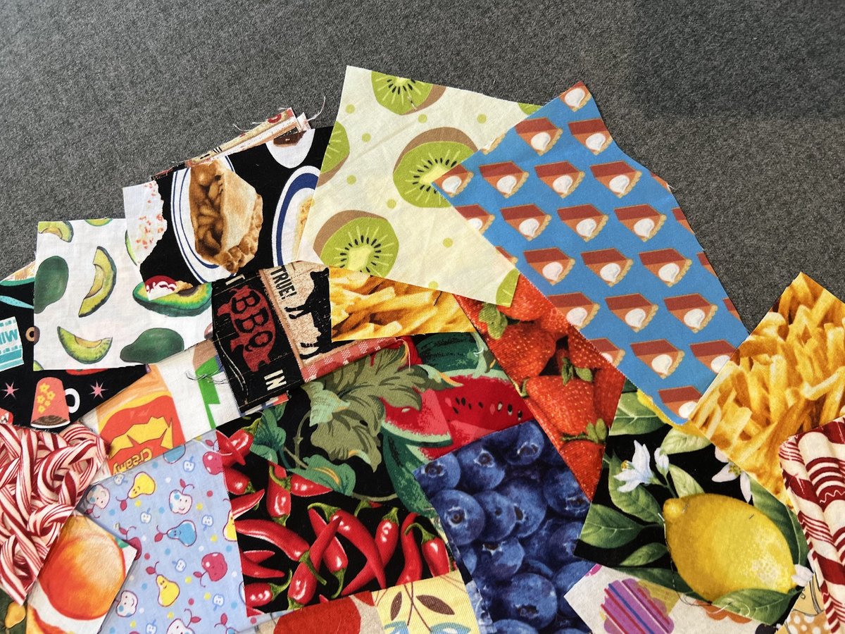 Food and drink fabric scraps 50 pieces