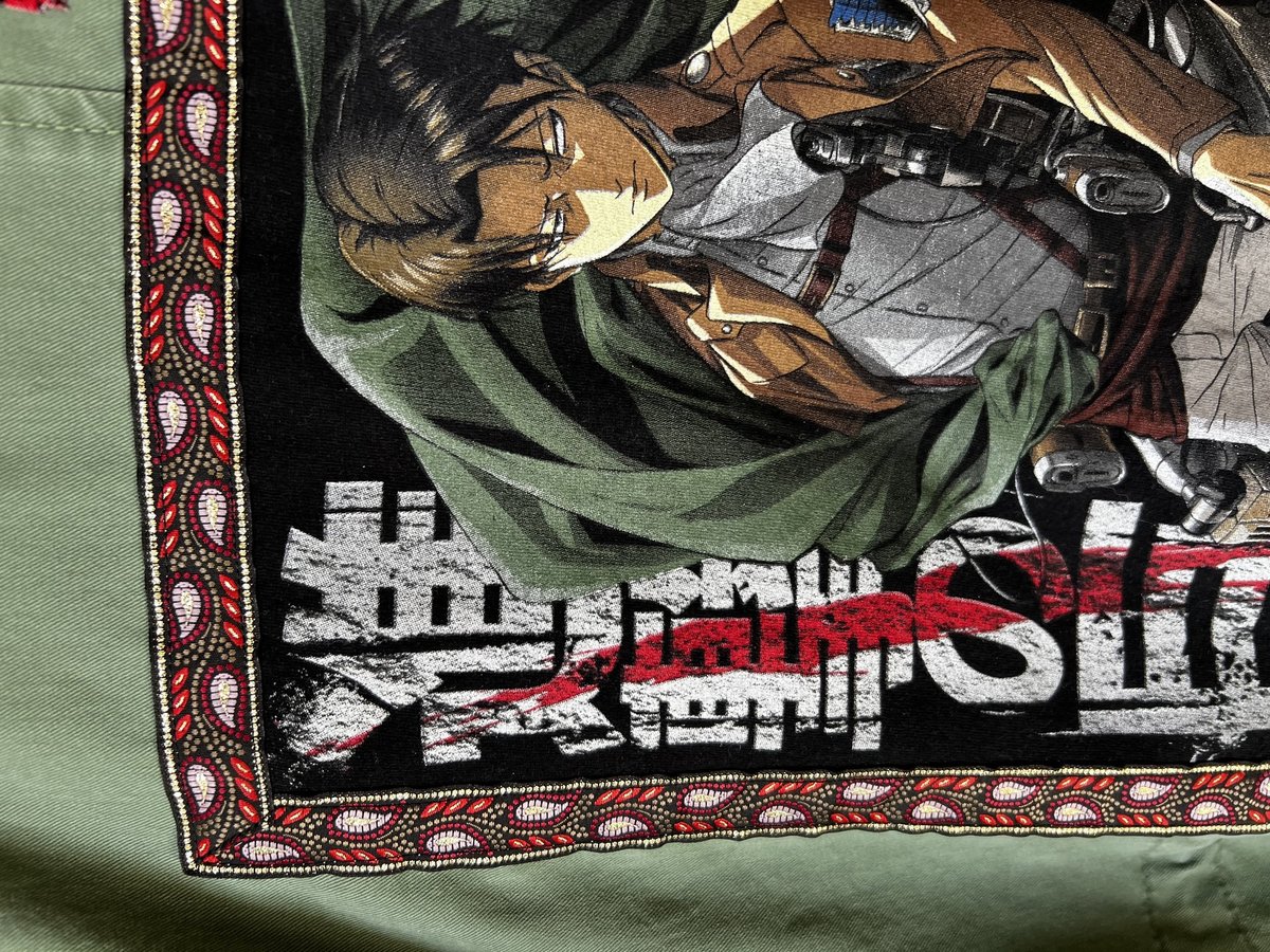 Attack on Titan Captain Levi upcycled patchwork collage jacket