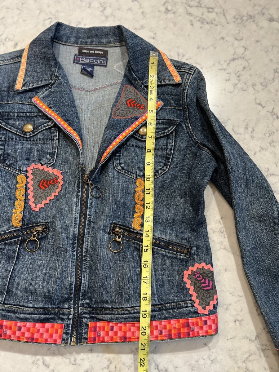 Butterfly patchwork collage Jean jacket